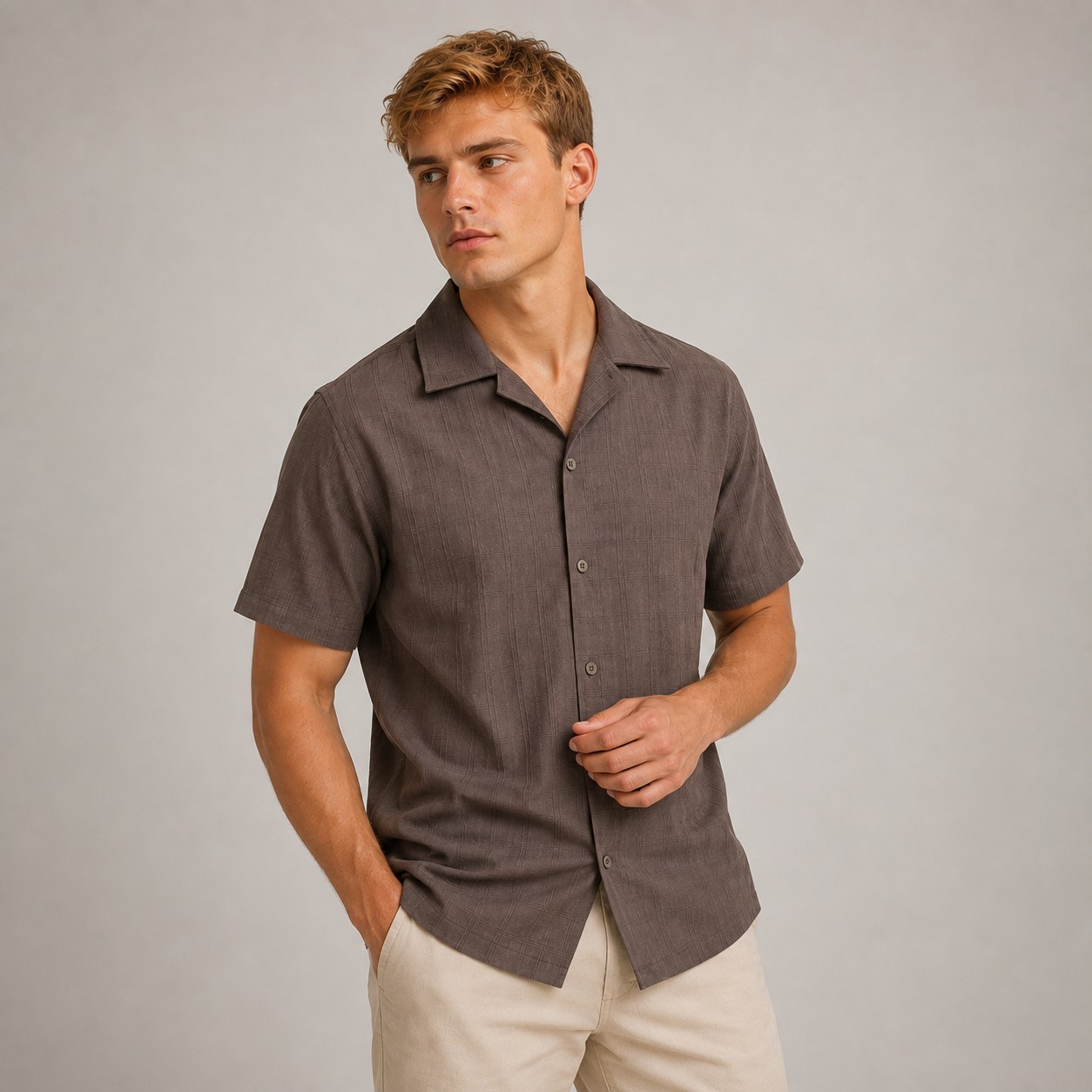 Camisa Dobby Prelavado 100% Algodón - Imagen 3