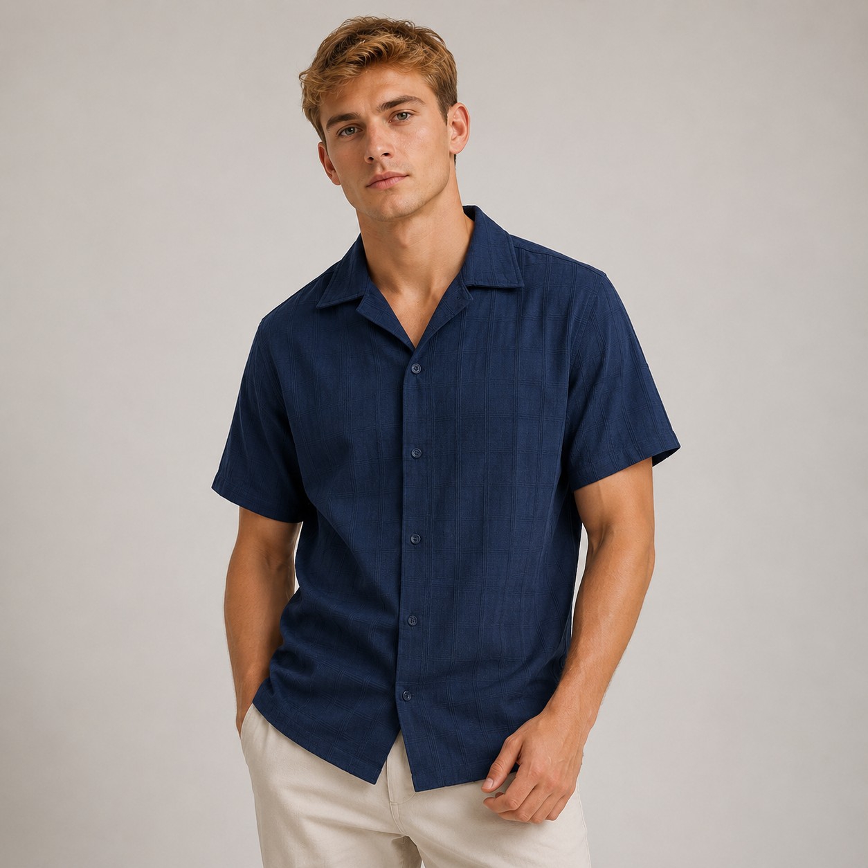 Camisa Dobby Prelavado 100% Algodón - Imagen 4