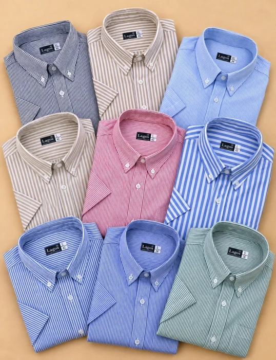 Camisa Rayado Clásico Manga Corta
