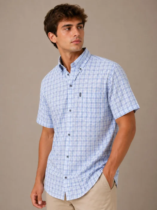 Camisa Cuadro Clásico Manga Corta