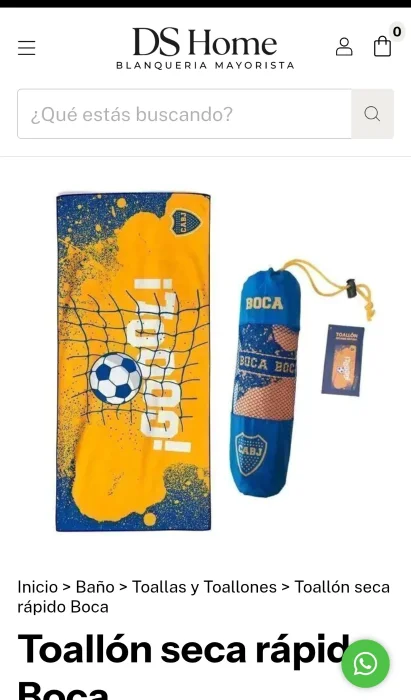 Toallon Secado Rapido Boca-river