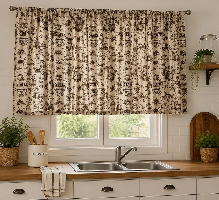 Cortinas de Microfibra Estampada de 1.10
