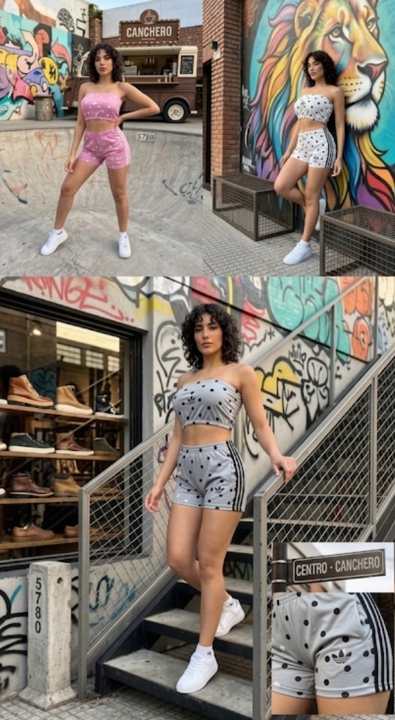 Conjunto Shorts y Top a Lunares - Imagen 3