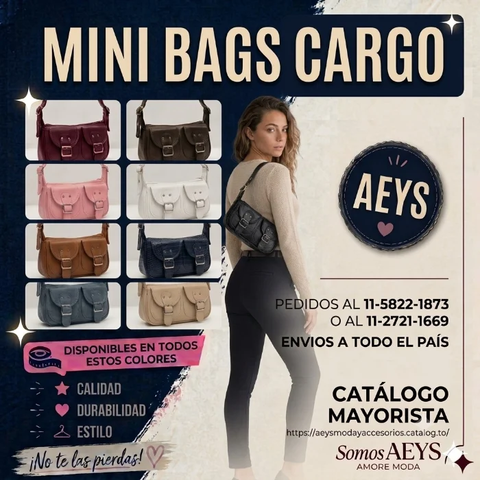 Mini Bag Cargo, Mide 27cm X 15cm X 7cm Aproximadamente, Marroquineria