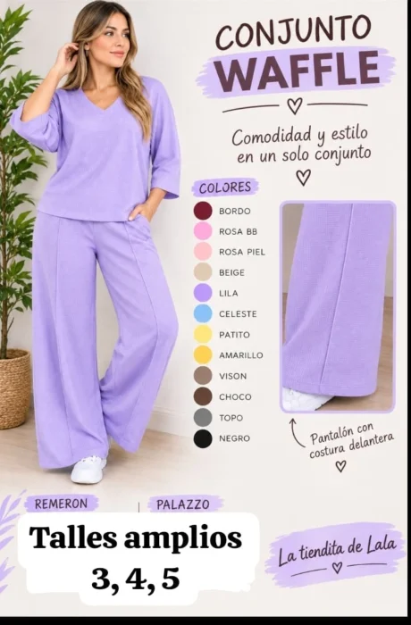 Conjunto Wafle  Talles  3,4,5