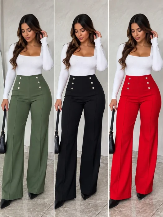 Pantalon Wide Leg Bengalina Excelente Calidad Talles 2al5