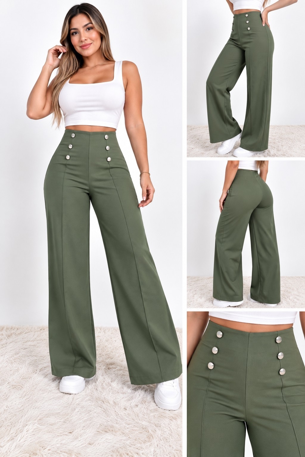 Pantalon Wide Leg Bengalina Excelente Calidad Talles 2al5 - Imagen 7