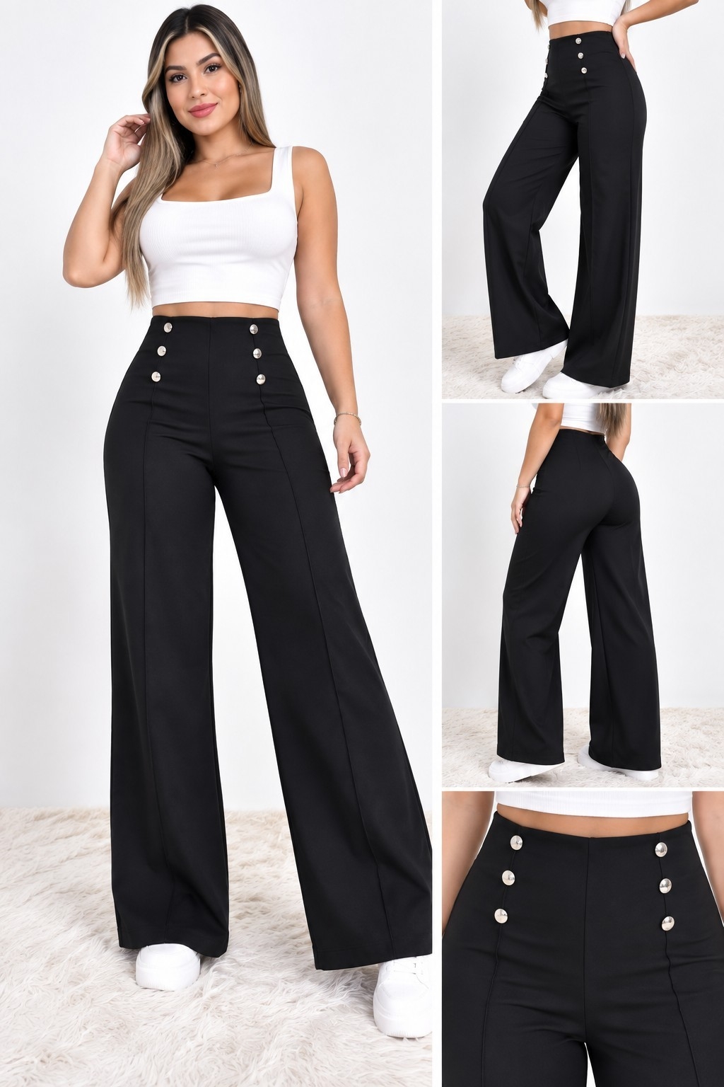 Pantalon Wide Leg Bengalina Excelente Calidad Talles 2al5 - Imagen 8