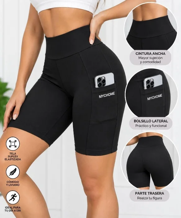 Biker con Bolsillos Push Up Excelente Calidad Talles S/m/l/xl