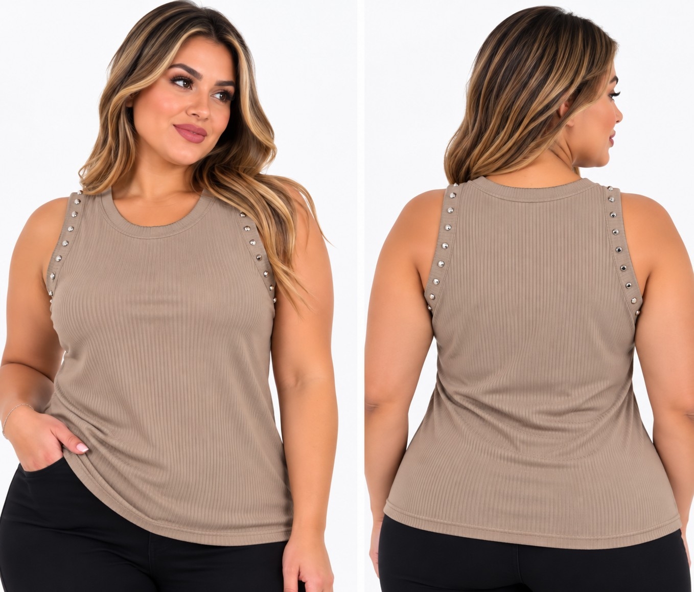 Musculosa Morley con Tachas Excelente Calidad Talles Unico Abarca - Imagen 2