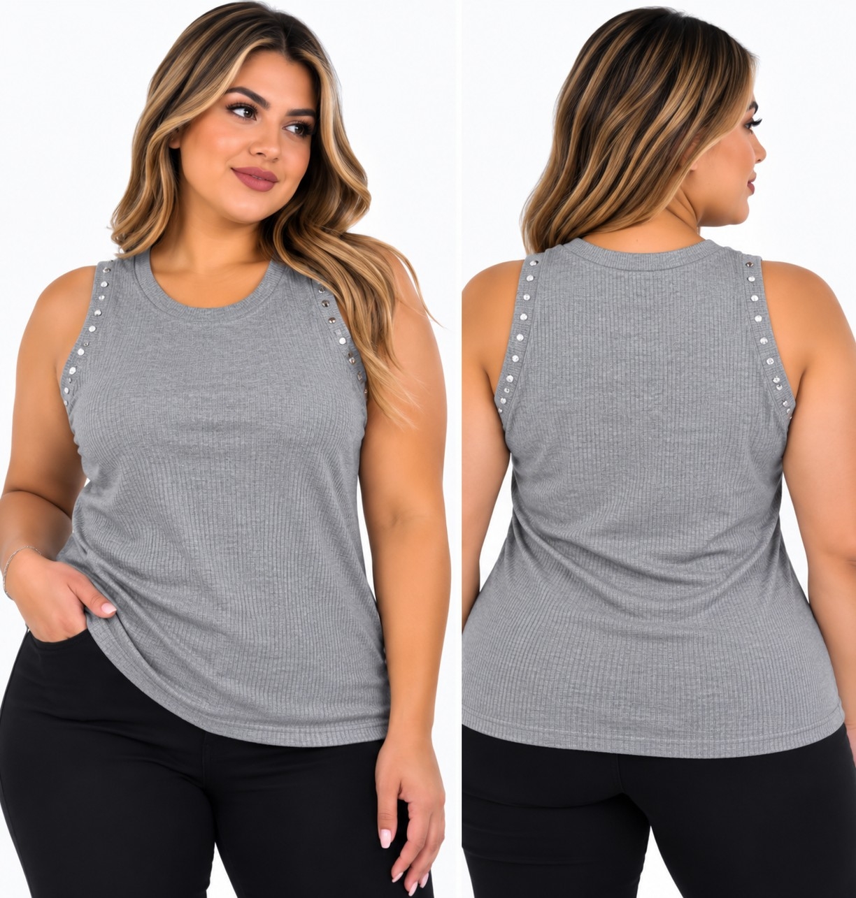 Musculosa Morley con Tachas Excelente Calidad Talles Unico Abarca - Imagen 4