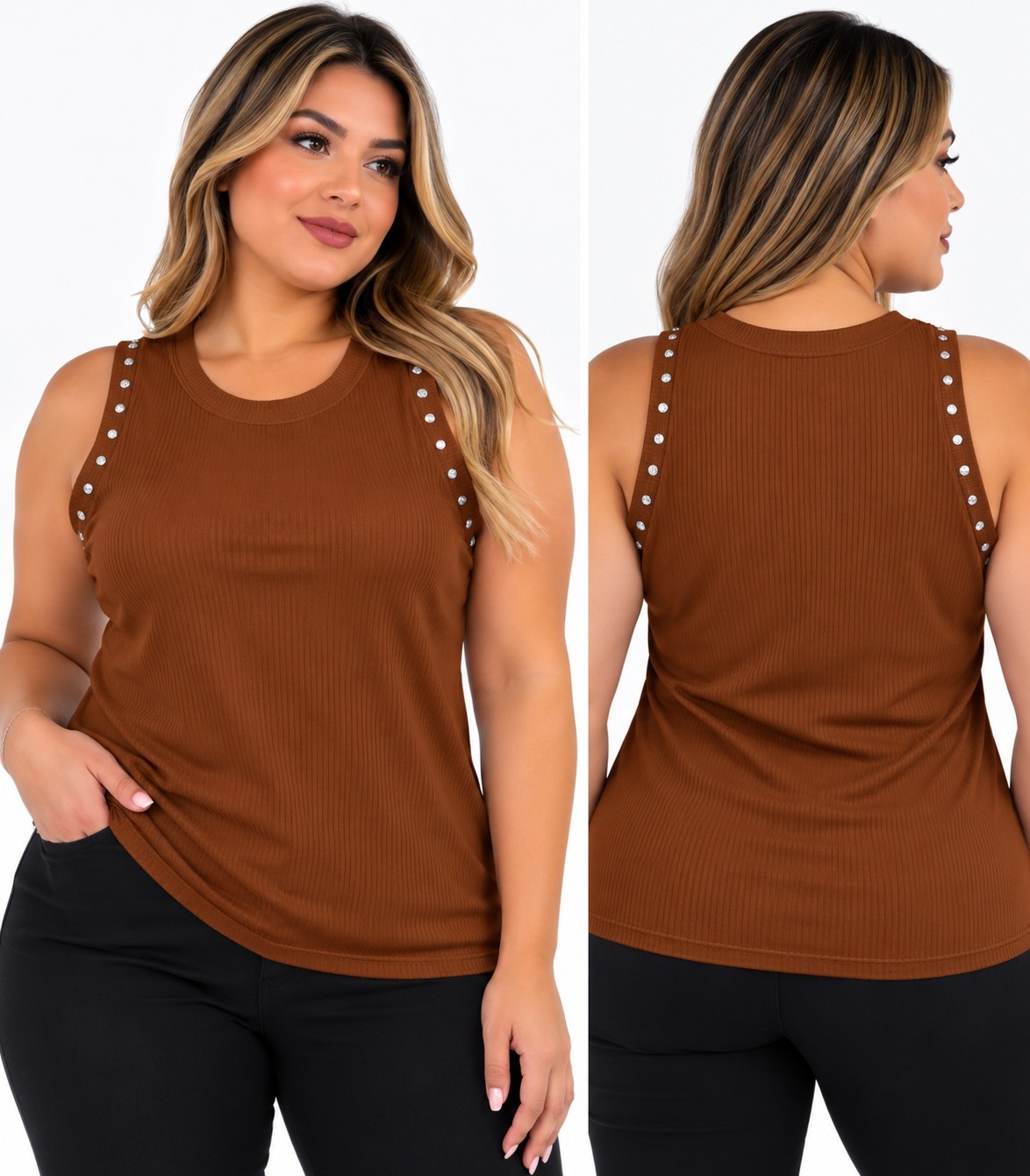 Musculosa Morley con Tachas Excelente Calidad Talles Unico Abarca - Imagen 5