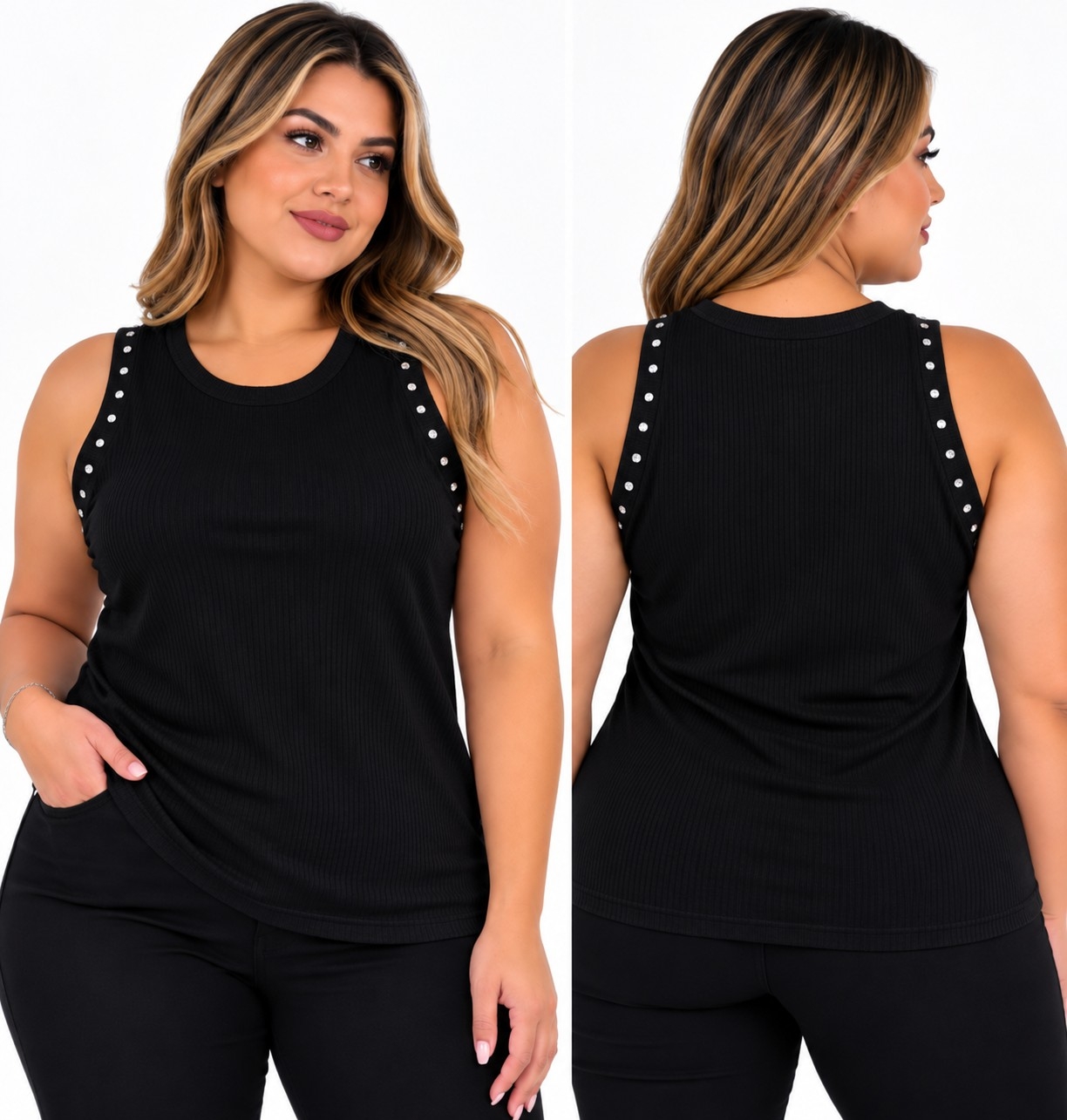 Musculosa Morley con Tachas Excelente Calidad Talles Unico Abarca - Imagen 6