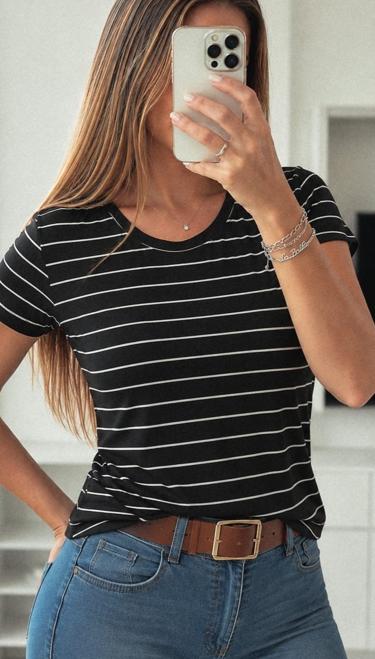 Remeras Rayadas X Talles - Modal Soft Hilo Color - Imagen 3