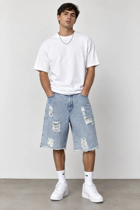 Bermuda Baggy con Rotura