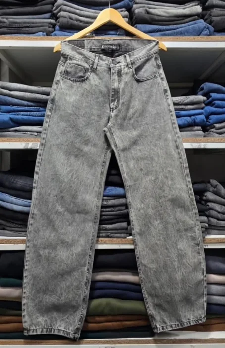 Pantalón Baggy Liso Gris Nevado Claro