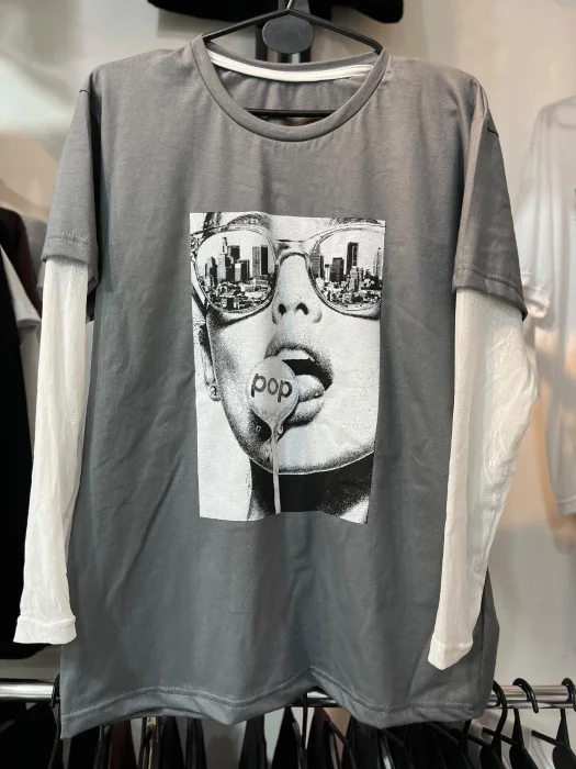 Remeron Corto Oversize con Mangas de Tul 002 Pop