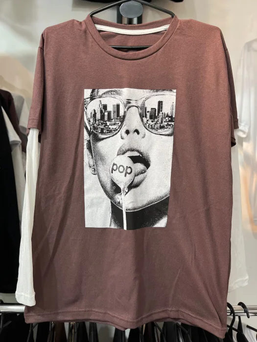 Remeron Corto Oversize con Mangas de Tul 002 Pop