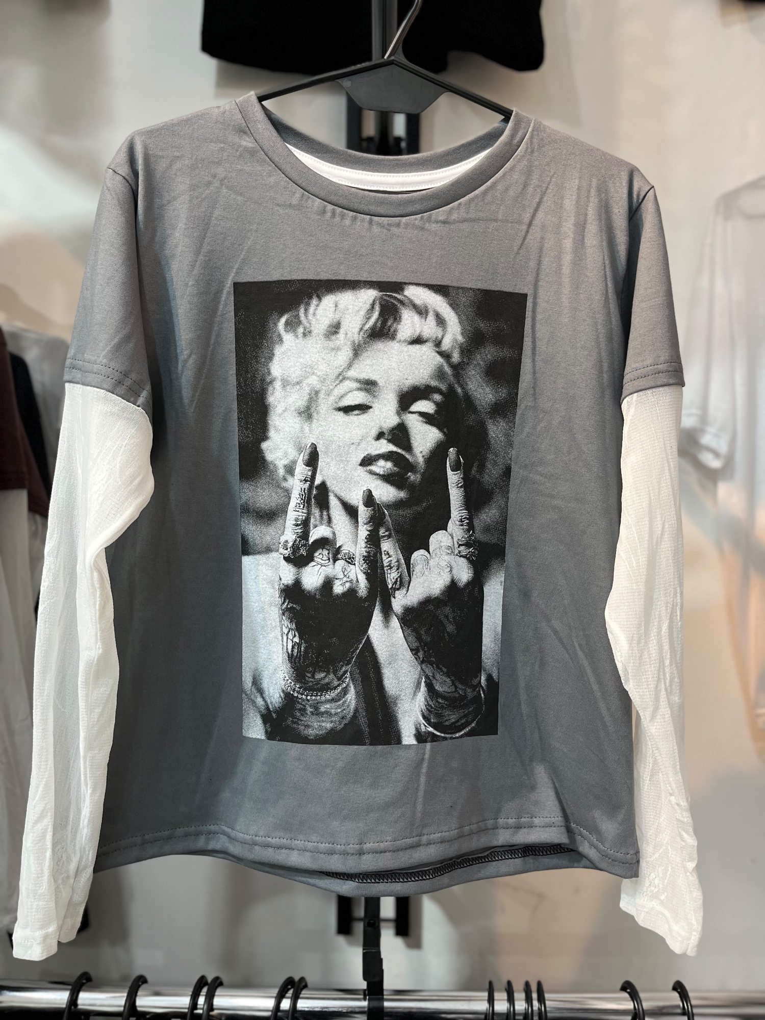 Remera Corte Clásico con Mangas de Tul 004 Marilyn - Imagen 2
