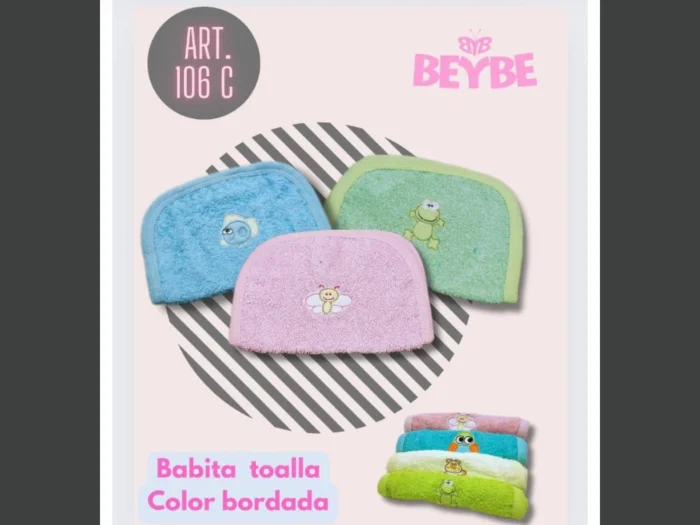 Babita Toalla Color Bordada Beybe Art.106c Pack X 12