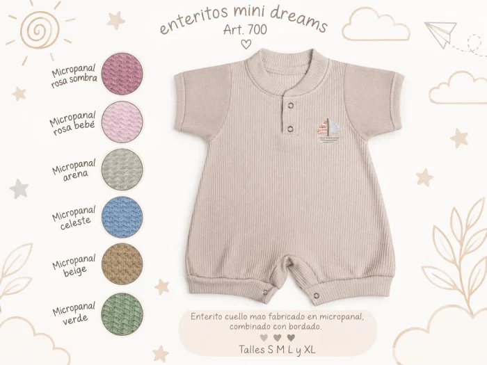 Entero Cuello Mao Micropanal Mini Dreams T.(s-m-l-xl) Art.700