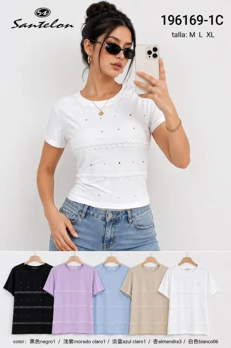 Remera Importada de Algodón con Detalles