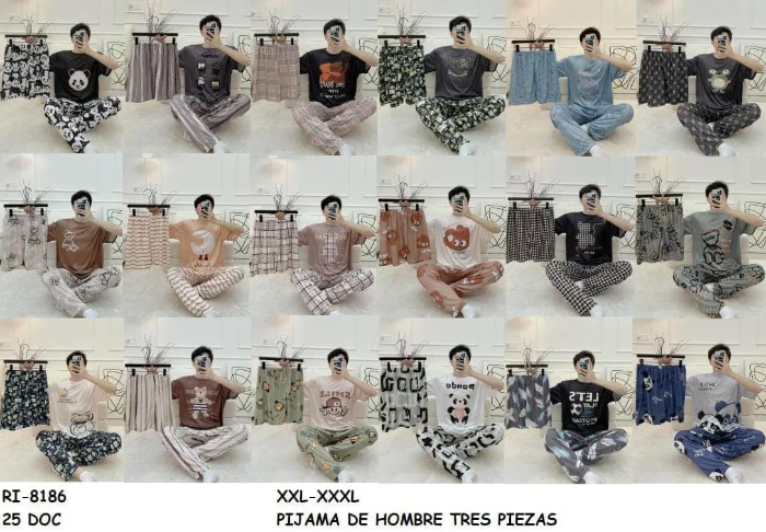Pijamas de Hombre Tres Piezas