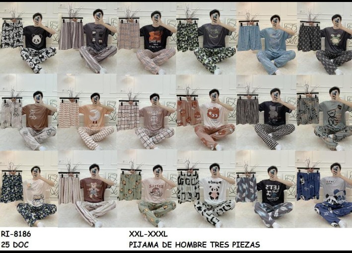Pijamas de Hombre Tres Piezas - Imagen 2