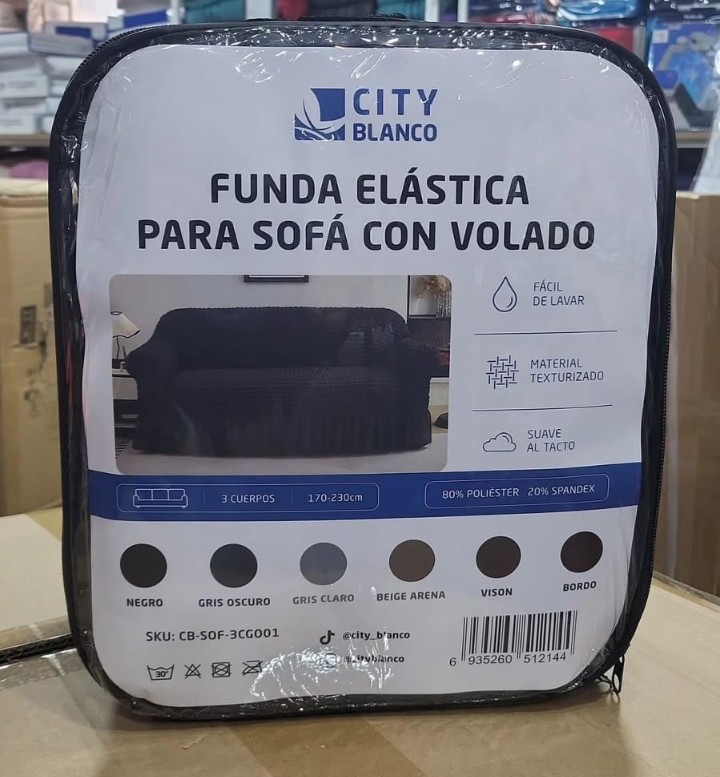 Funda de Sillón 2 Cuerpo Elastizada con Volados - Imagen 3