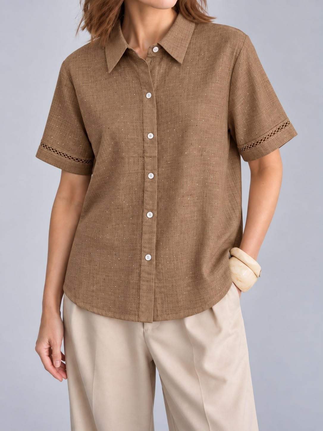 Camisa Amplia Puntos Plateados - Imagen 2
