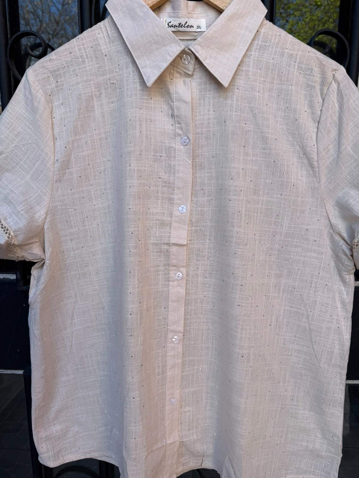 Camisa Amplia Puntos Plateados - Imagen 6