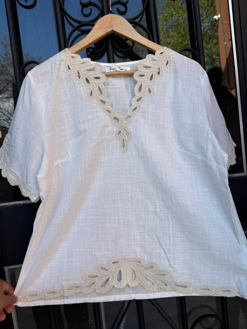 Blusa Puntilla Calada Floral - Imagen 4
