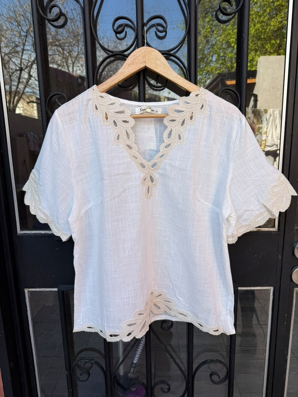 Blusa Puntilla Calada Floral - Imagen 6