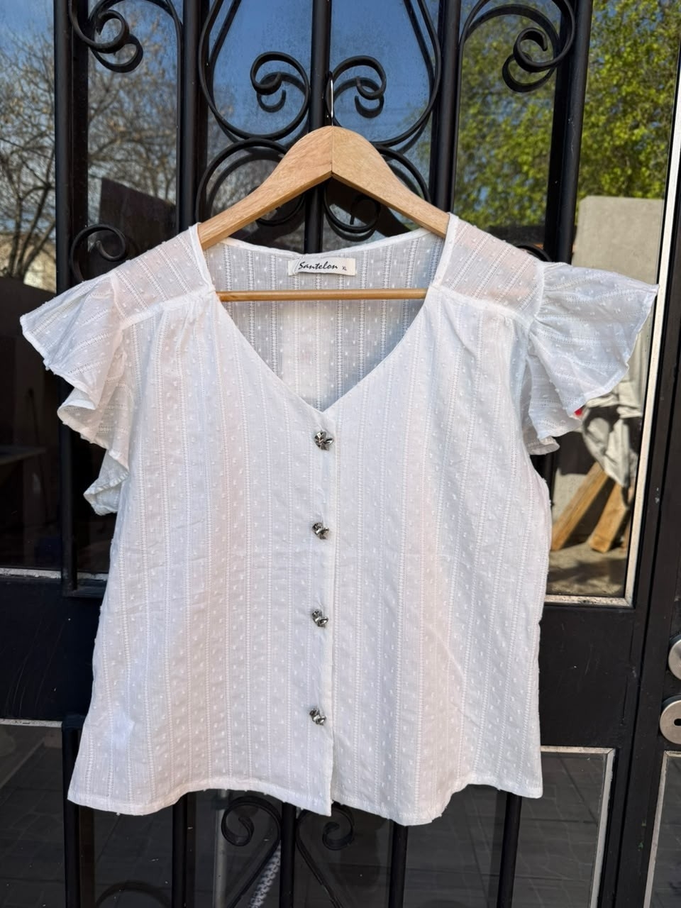 Musculosa con Volado Botones Plateados - Imagen 2