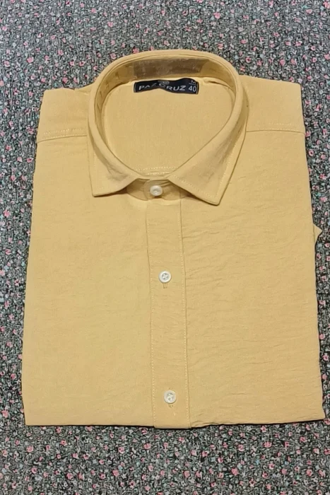 Camisa Lino Cey con Cuello y Cuello Mau