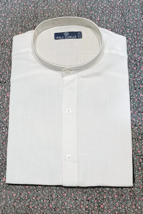 Camisa Lino  Spandex M/c Cuello Mau