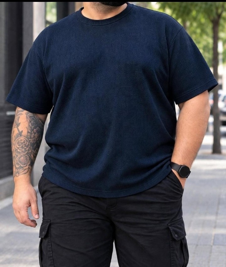 Remera de Wafle Lisas Hombre Talles Especiales - Imagen 2
