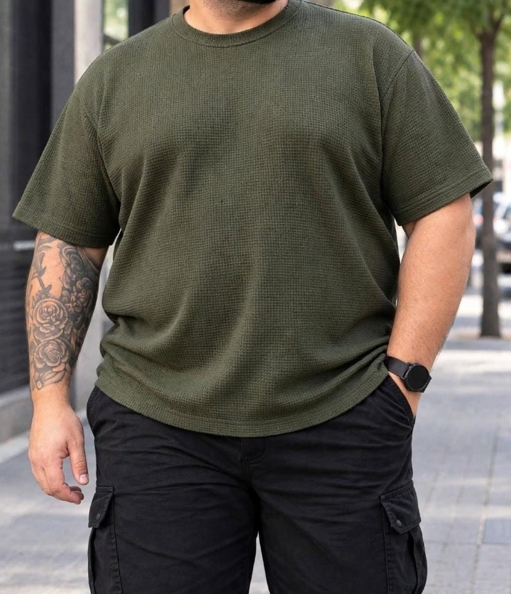 Remera de Wafle Lisas Hombre Talles Especiales - Imagen 3