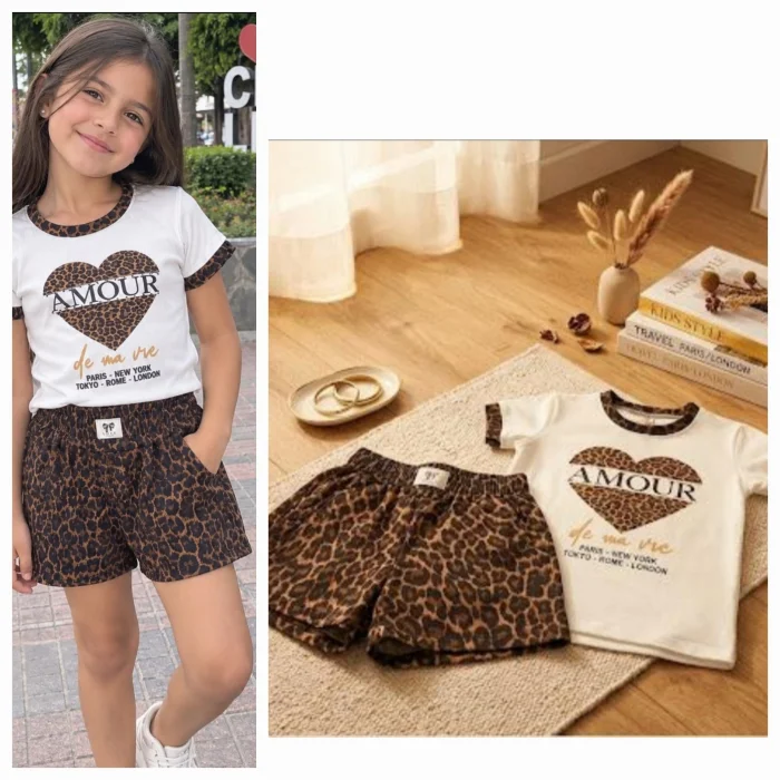 Conjuntos Animal Print Short +remera