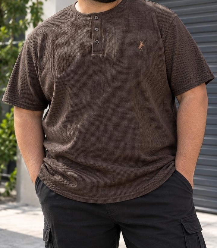 Remera de Wafle con Botones Hombre Talles Especiales - Imagen 2