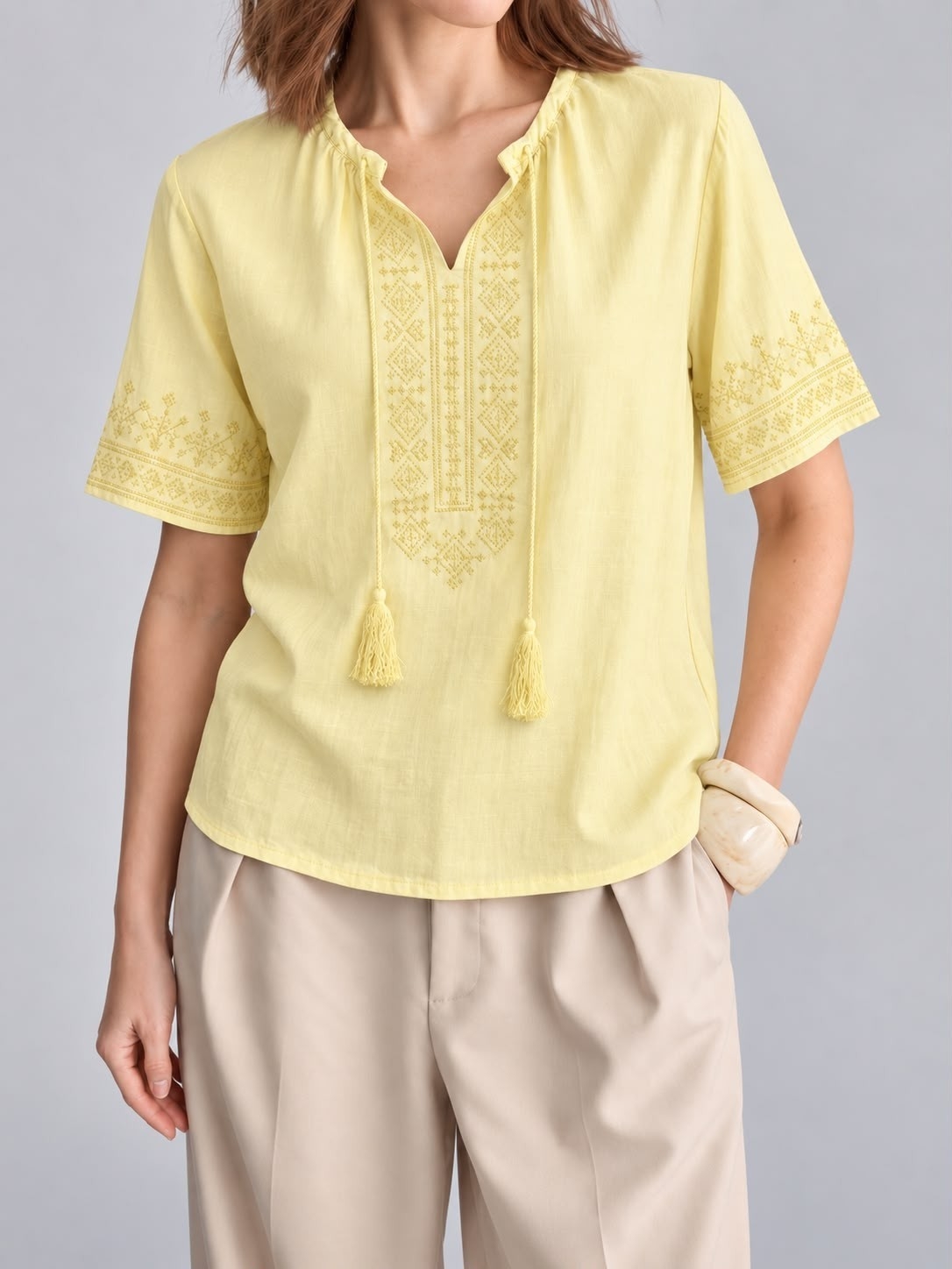 Blusa Bordado con Flecos - Imagen 3