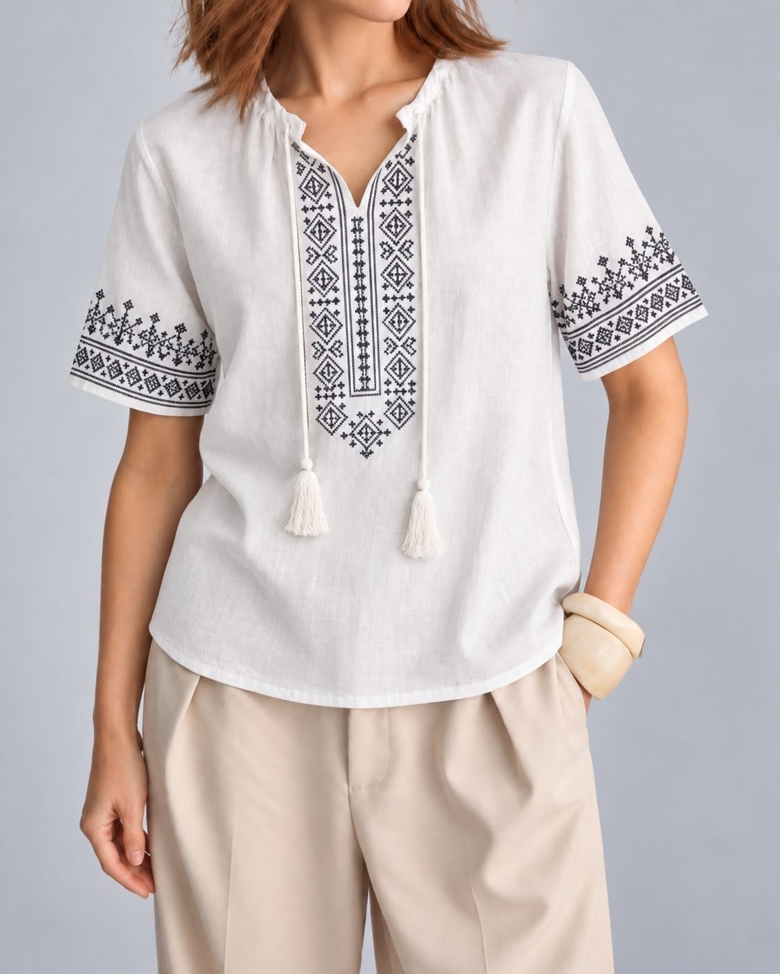 Blusa Bordado con Flecos - Imagen 4