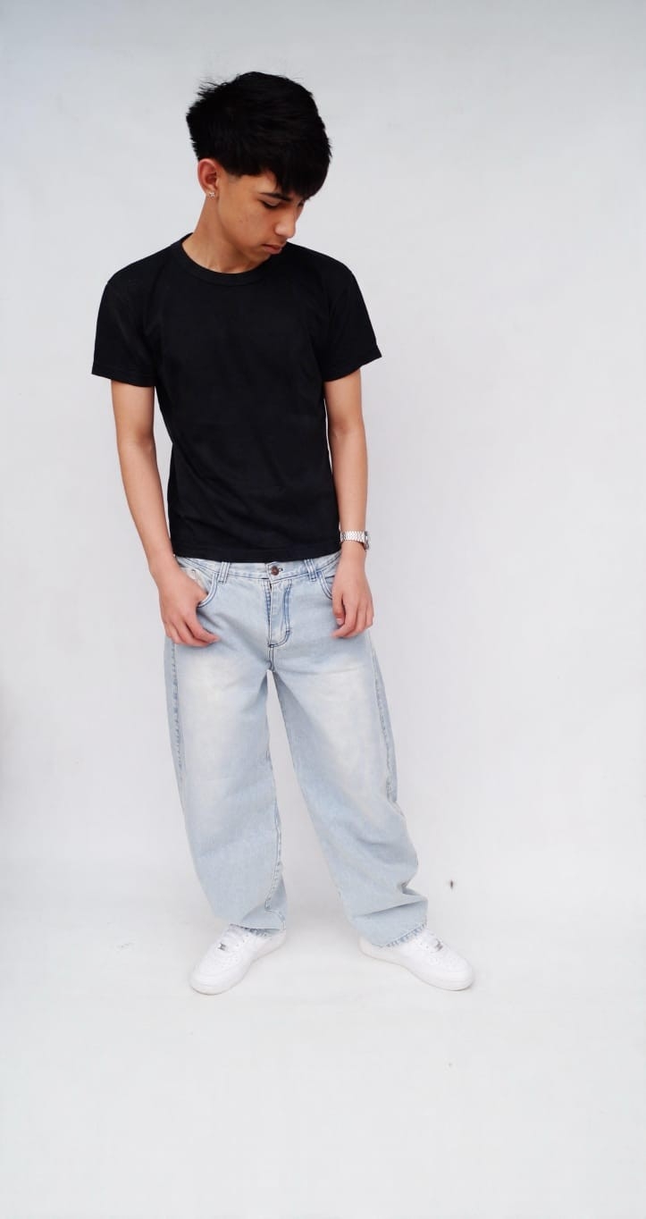 Baggy Celeste Óxido Teens - Imagen 2