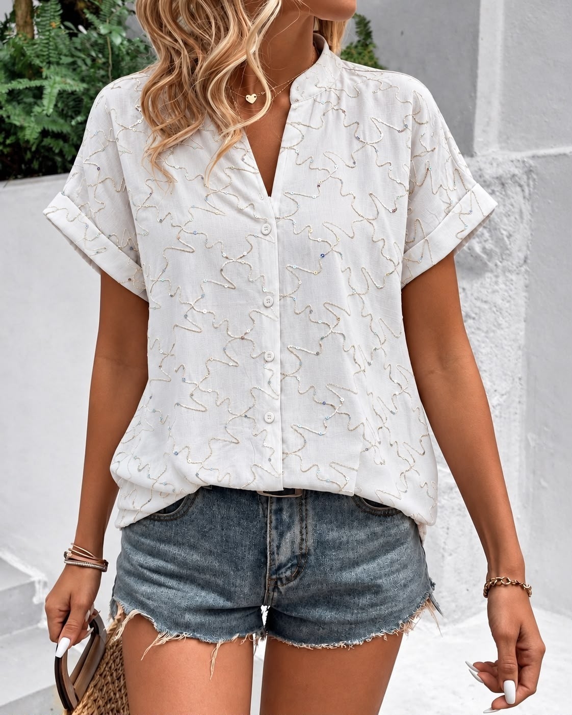 Blusa Escote V Camisero - Imagen 2