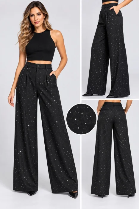 Pantalón Palazo con Estras Importado
