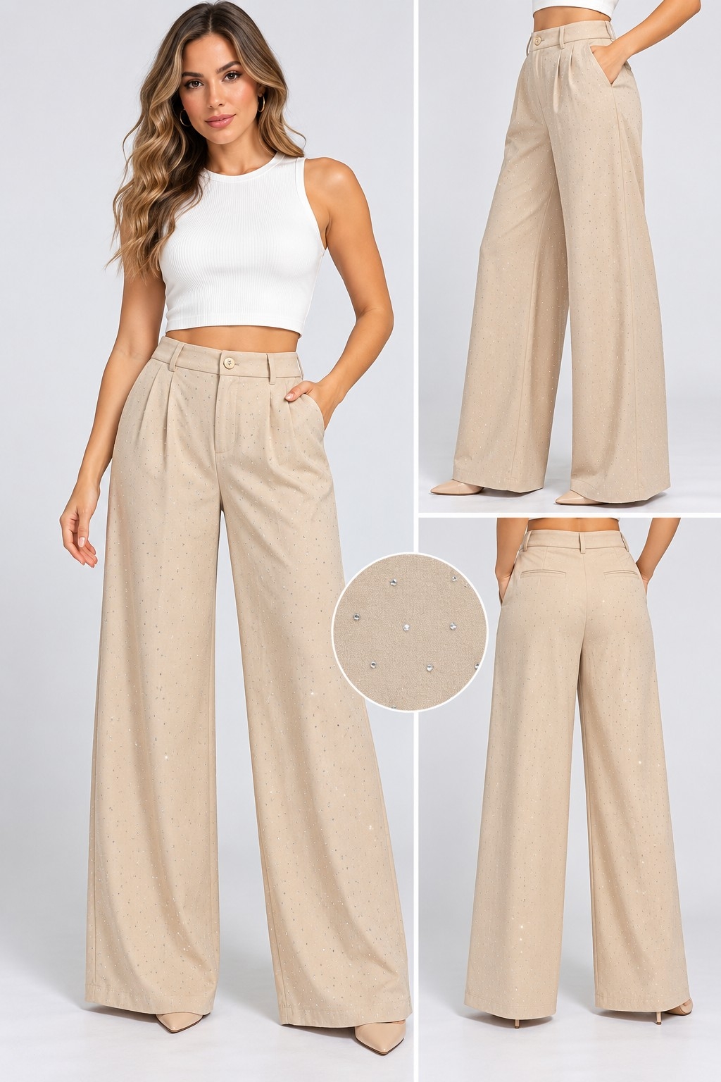 Pantalón Palazo con Estras Importado - Imagen 2