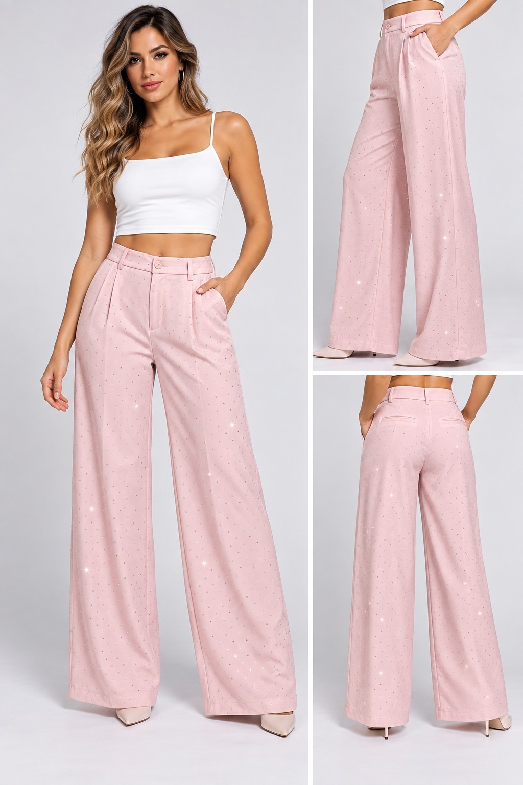 Pantalón Palazo con Estras Importado - Imagen 3