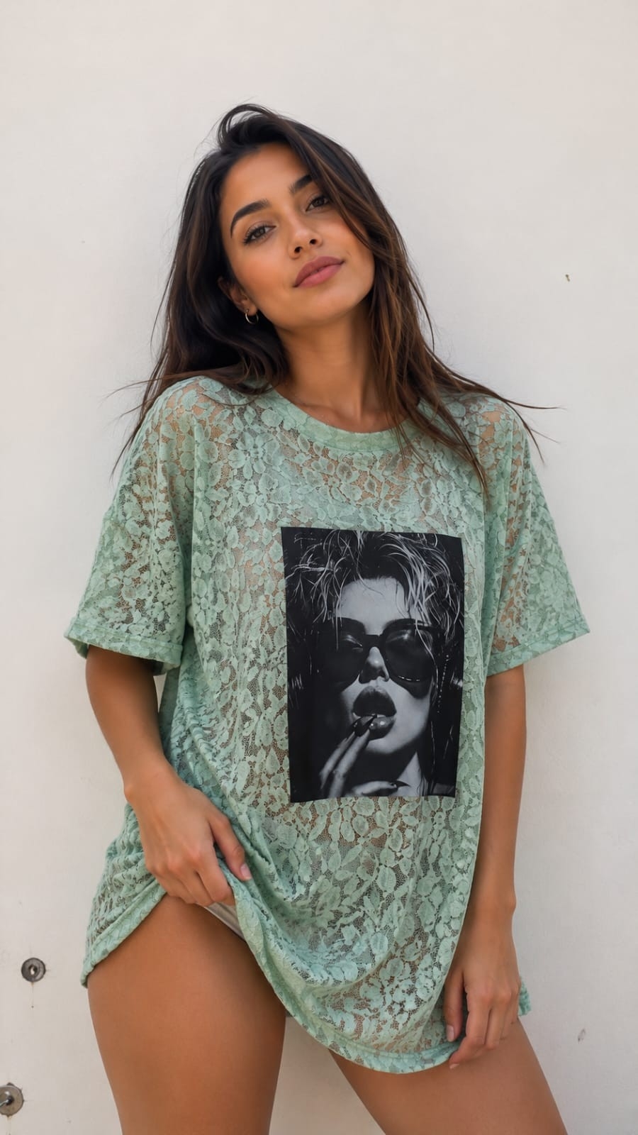 Remeras Overzice Encaje - Imagen 2