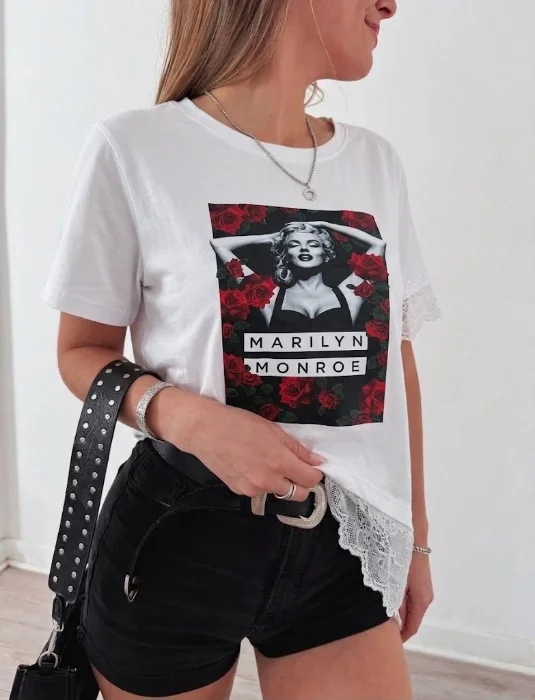 Remera Puntilla Asimetrica