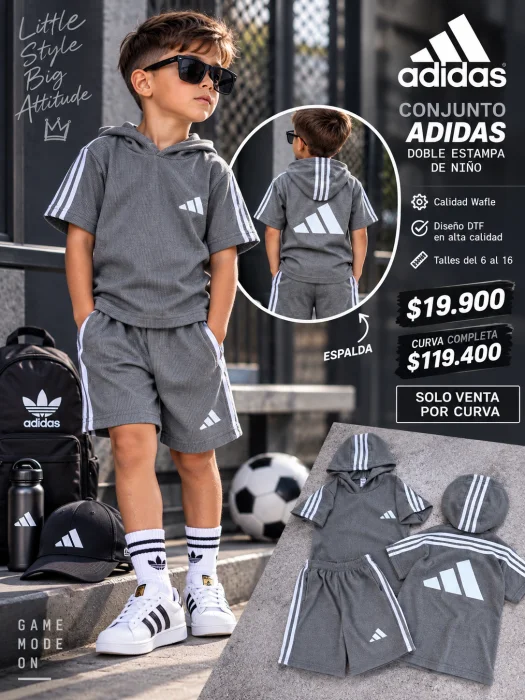  Conjunto  Doble Estampa de Niño  Modelo Simón